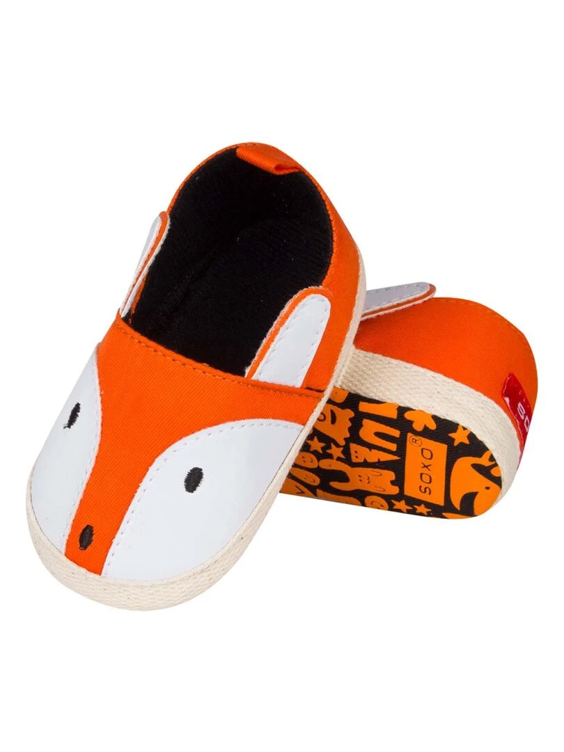 Chaussons doux pour bébé Renard Orange