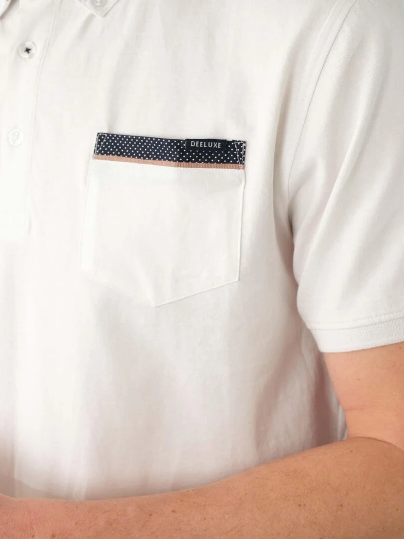 Polo uni pour homme 'Deeluxe'   Blanc