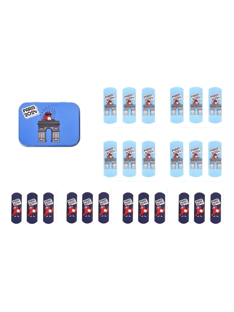 JO 2024   Lot de 2 Boîtes en métal de 24 pansements   N/A