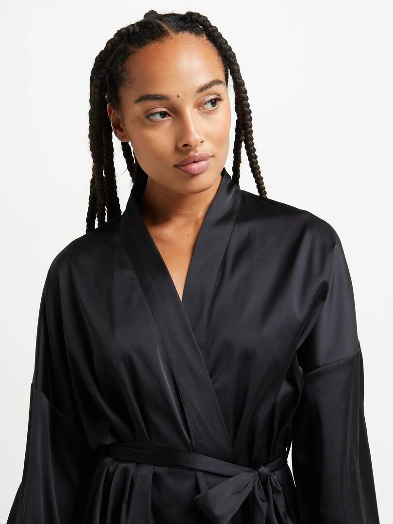 Kimono satin Chimene   RougeGorge Lingerie   Noir