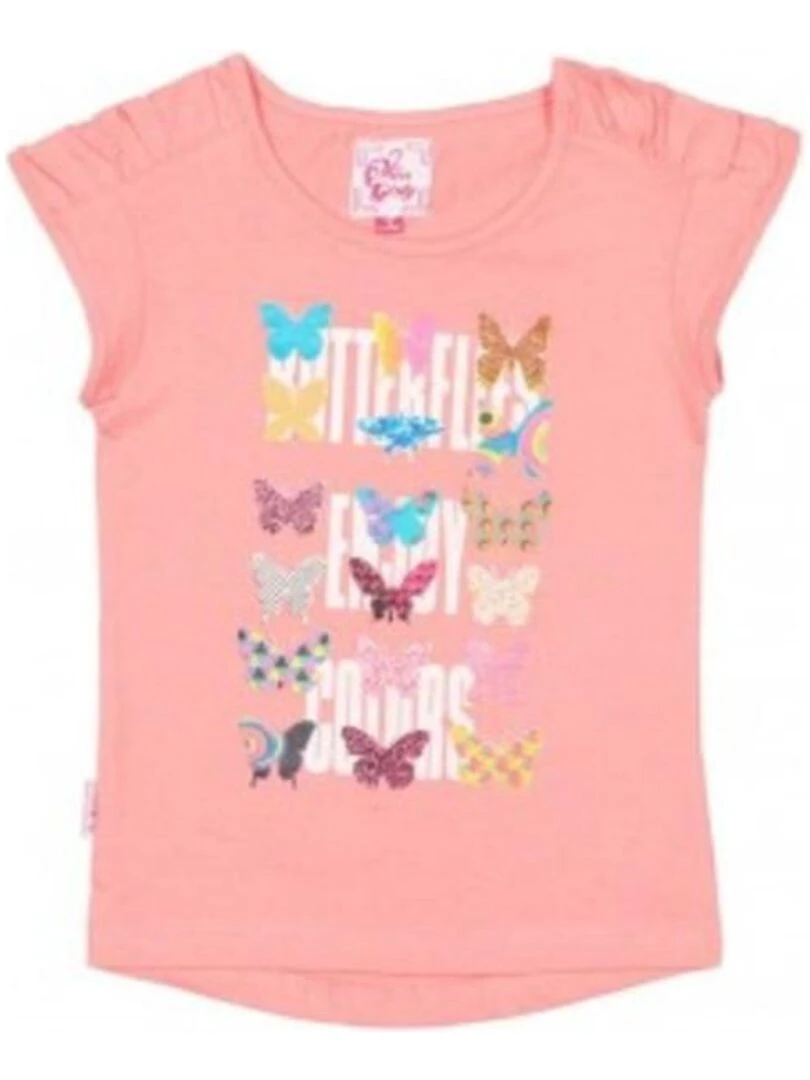 T shirt manches courtes fille FAYWAY MISS GIRLY Rose