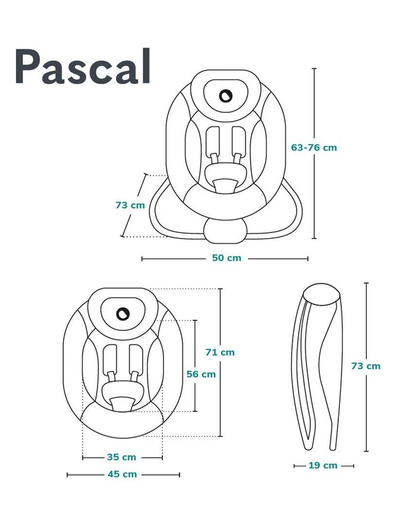LIONELO Pascal   Balancelle Transat Bébé Électrique   12 mélodies   Jouets suspendus   Gris Blanc
