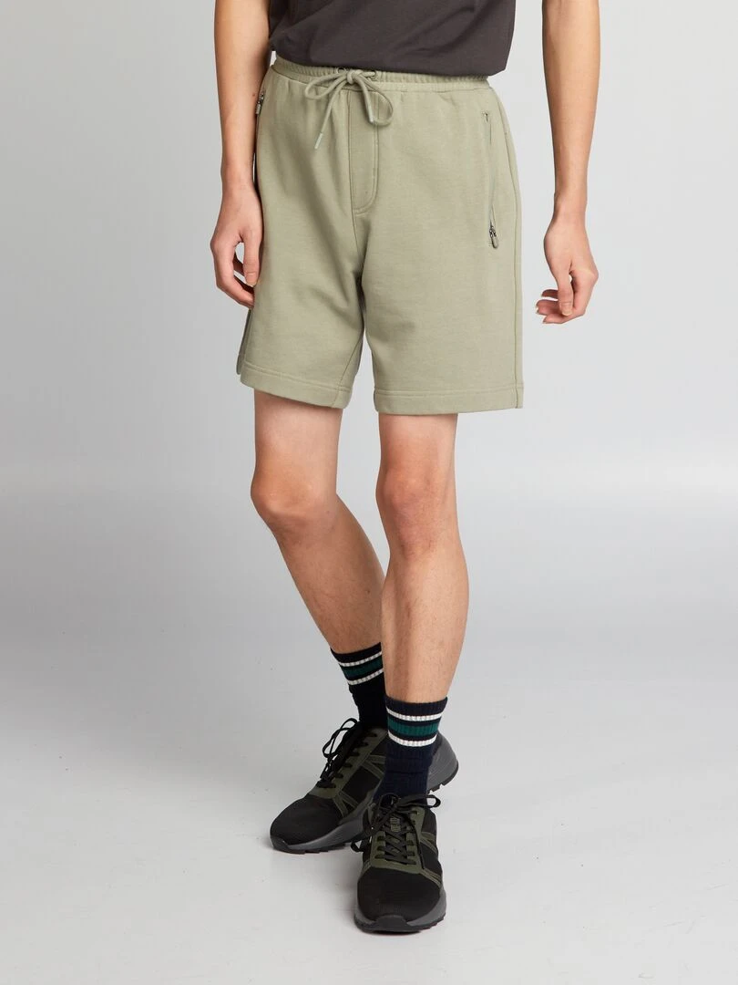 Short en molleton avec poches zippées Vert