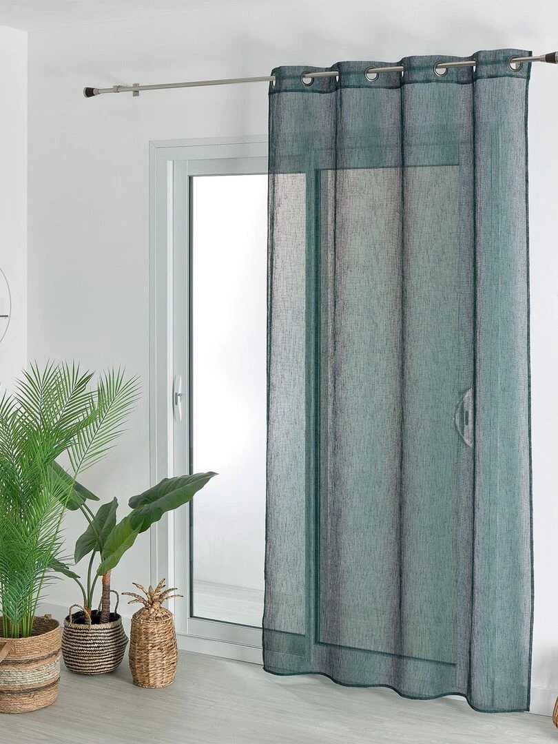 Voilage tamisant en filet rustique Bleu