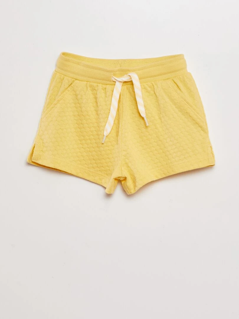 Short en jersey matelassé Jaune