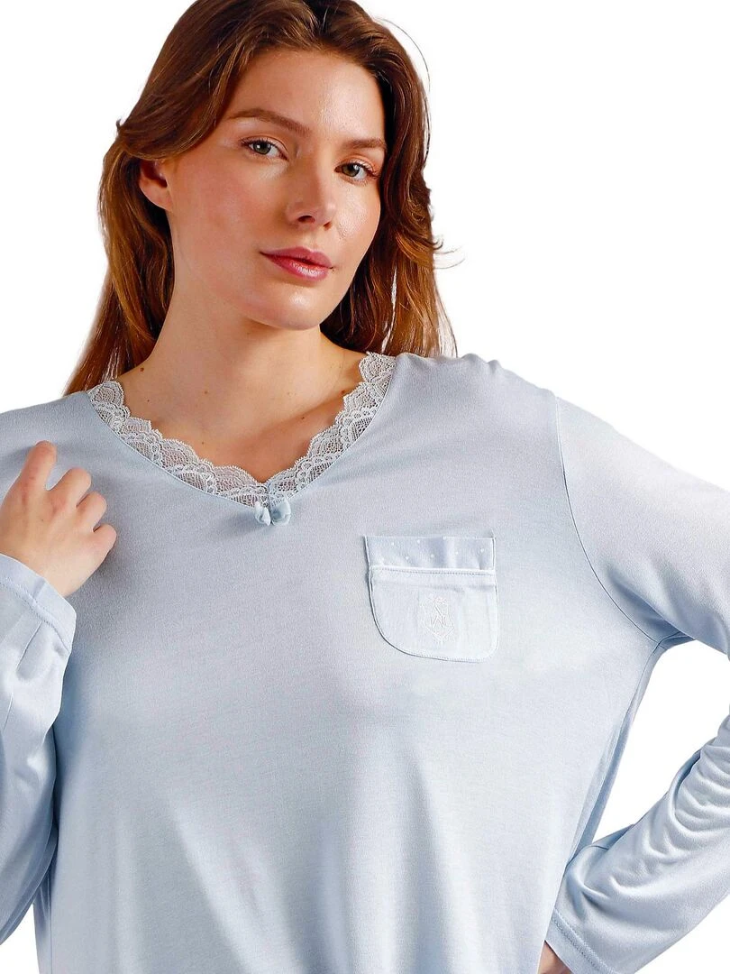 Pyjama pantalon et haut Soft Secret   Bleu