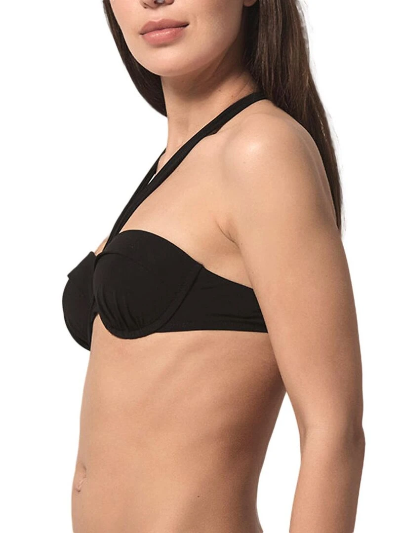 Haut maillot de bain bandeau préformé Blue Sense noir   Noir