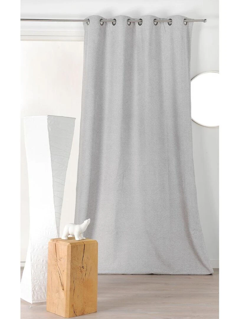 Rideau obscurcissant aspect laine chinée   Ecru