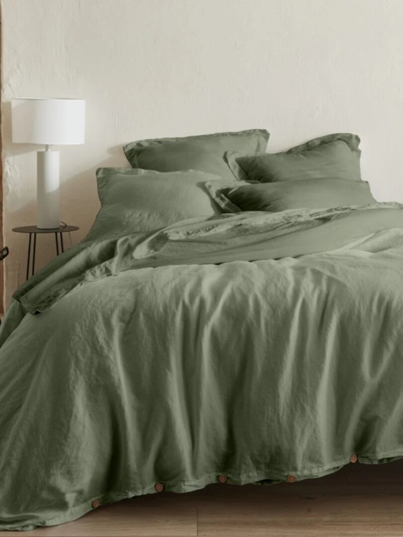 ORGANIC DRAP PLAT 50% CHANVRE 50% COTON Vert kaki