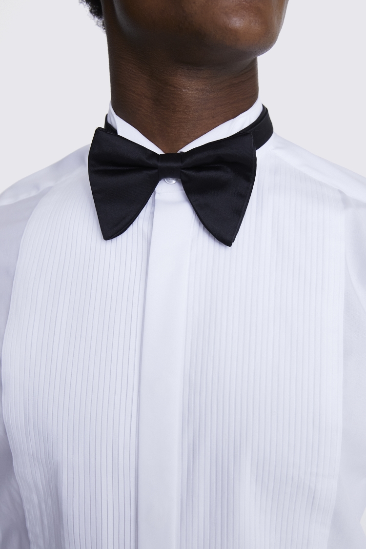 Tailored Fit White Wing Collar Pleated Dress Shirt Buy Online at Moss