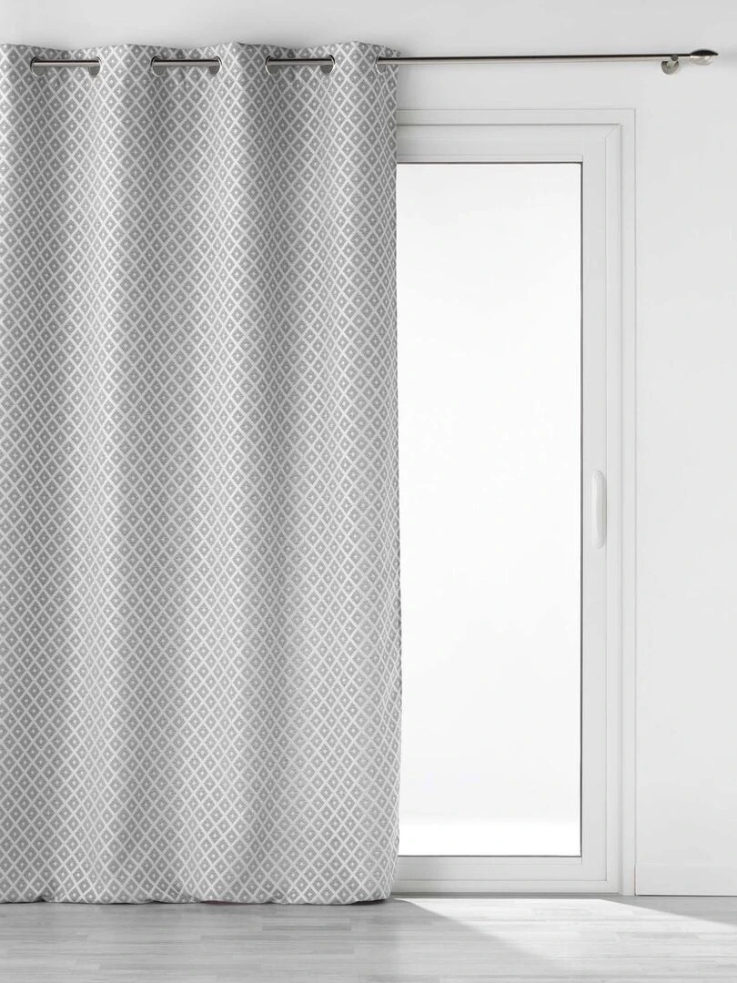 Rideau en jacquard Gris