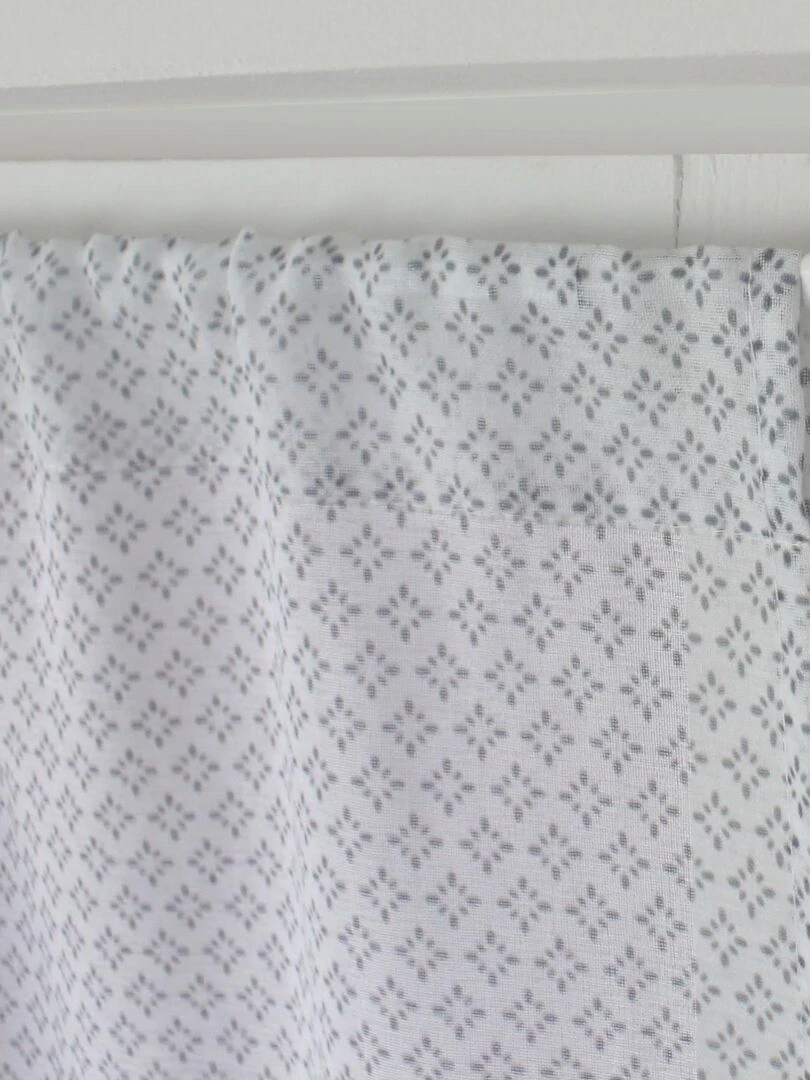 Paire de vitrages à pois   Gris clair