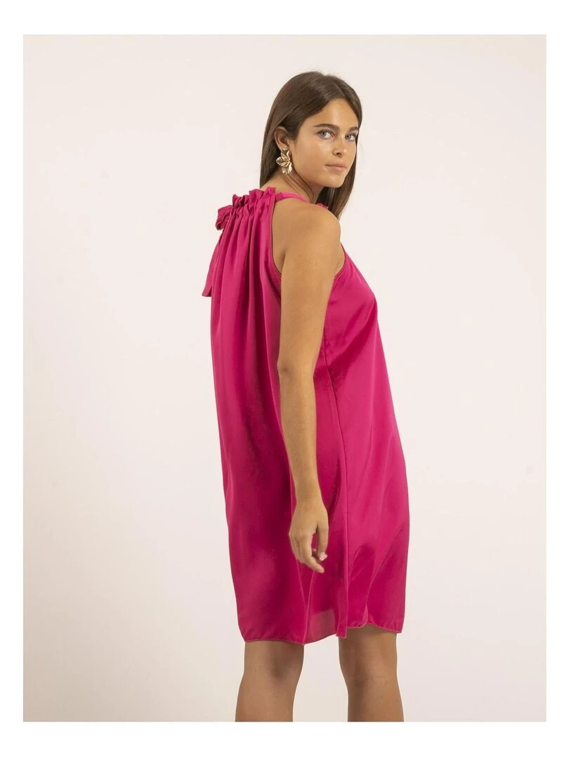 Robe courte satin IMUNE Rose
