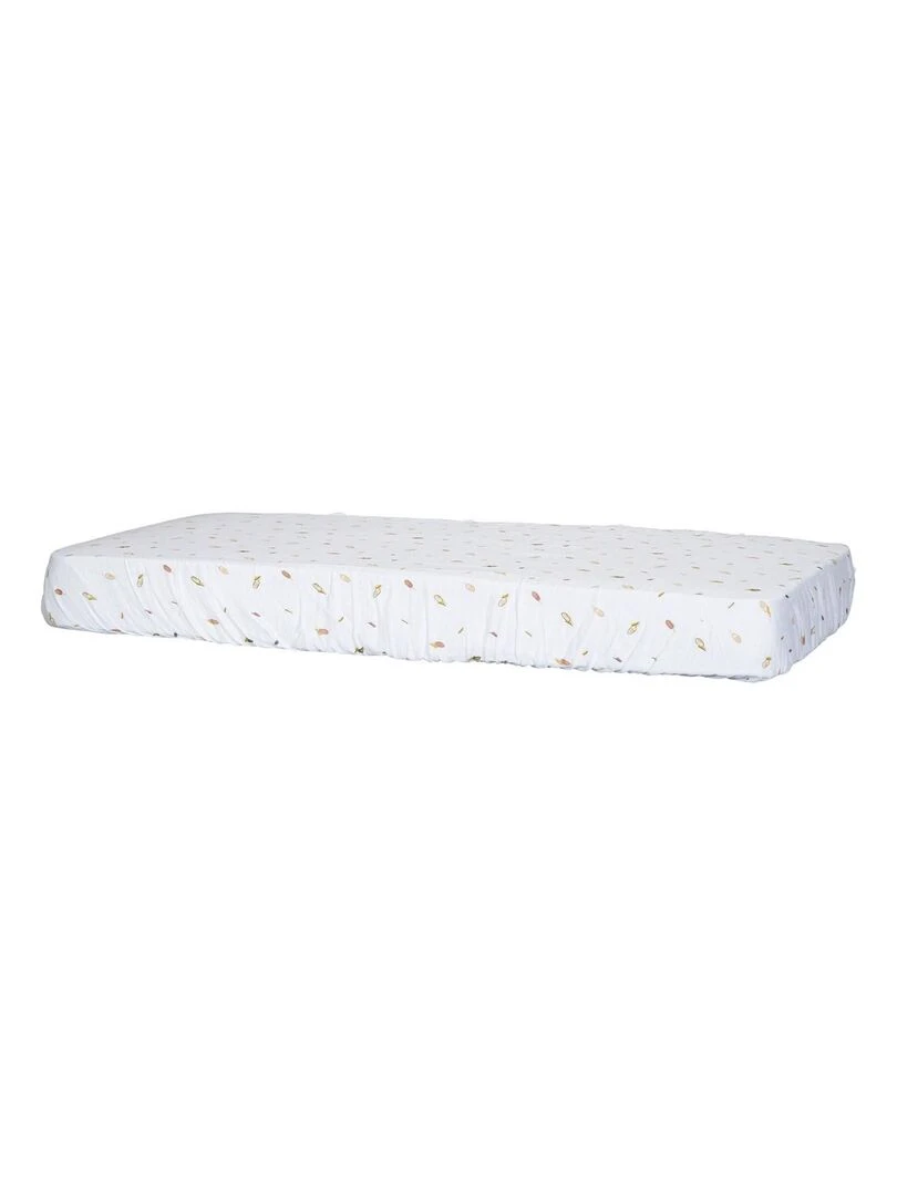 Draps housse 120x60 140x70 en coton bio blanc SAUTHON Blanc