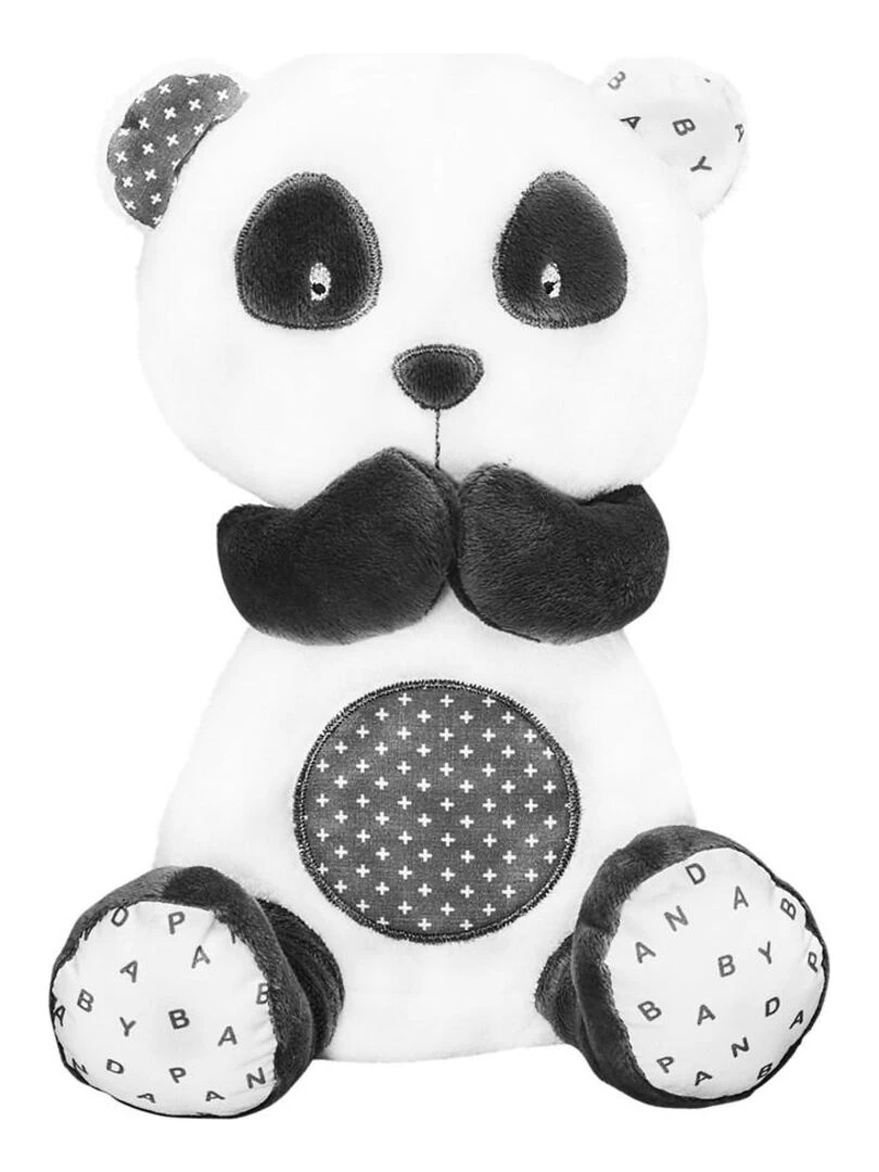 Doudou panda en velours SAUTHON Gris