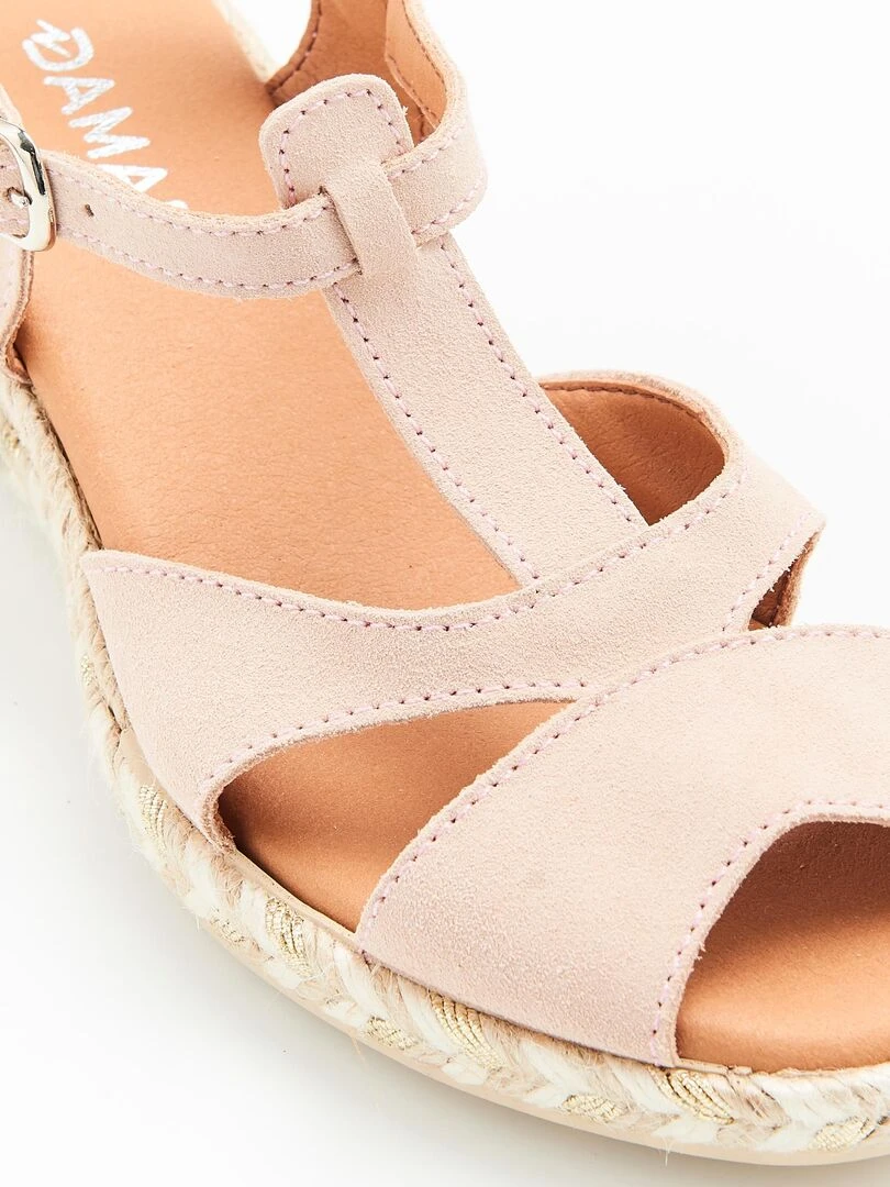 Sandales compensées tressées   Damart   Beige coquille