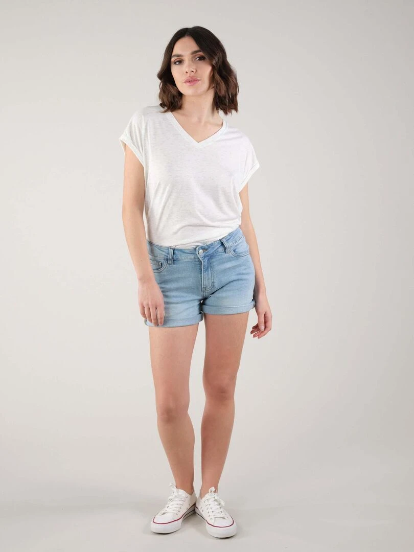 T shirt basique fantaisie pour femme 'Deeluxe' Blanc
