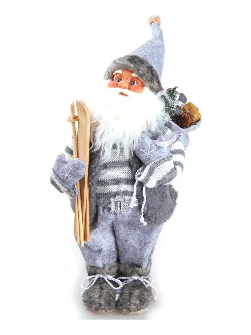 Automate mécanique Père Noël musical H44.5 Gris