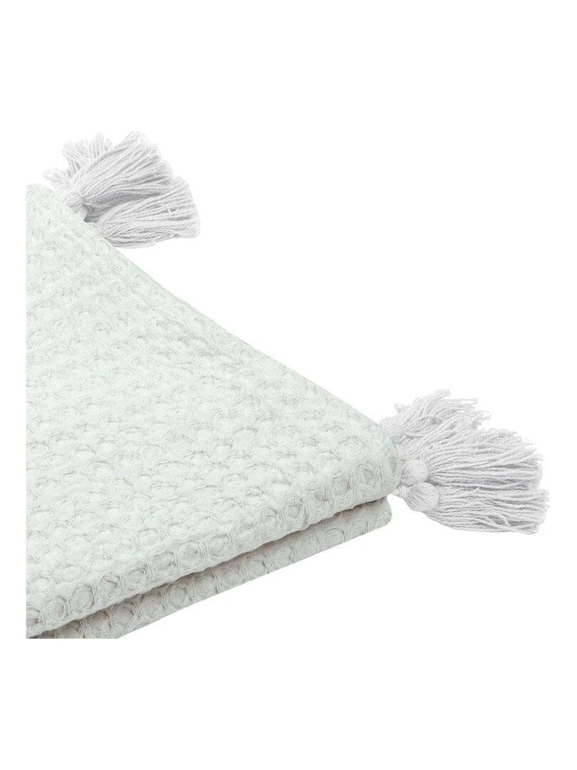 Plaid 125x150 cm Gopher vert pâle coton Vert
