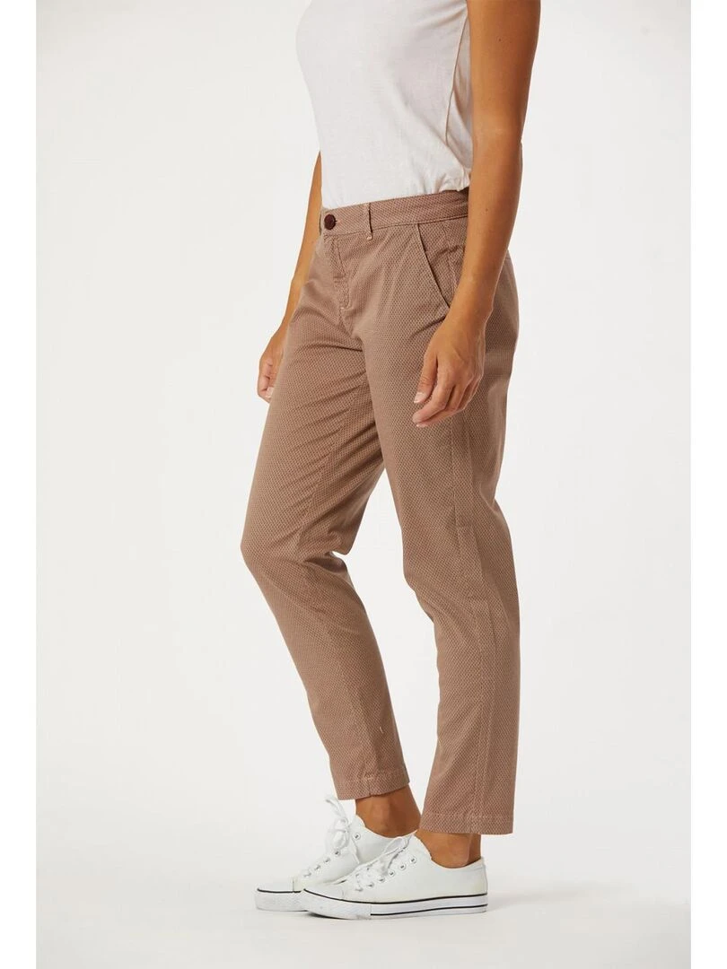 Lee Cooper Pantalon coton chino fit JANNY Marron