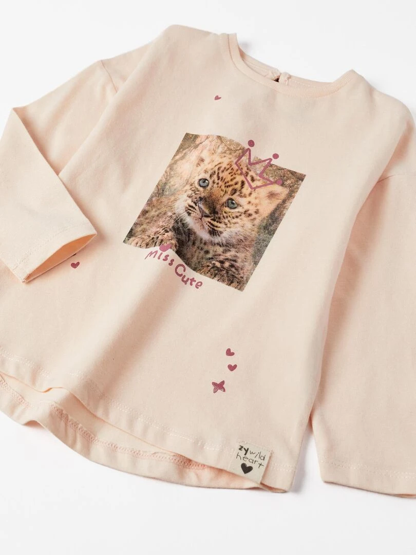 T shirt à manches longues monte carlo 'Zippy'   Rose clair