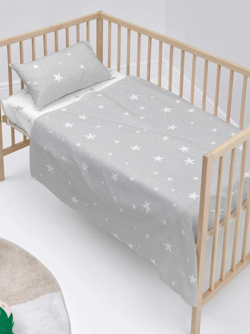 Parure de lit 2 pièces Little star Berceau "Happyfriday" Gris