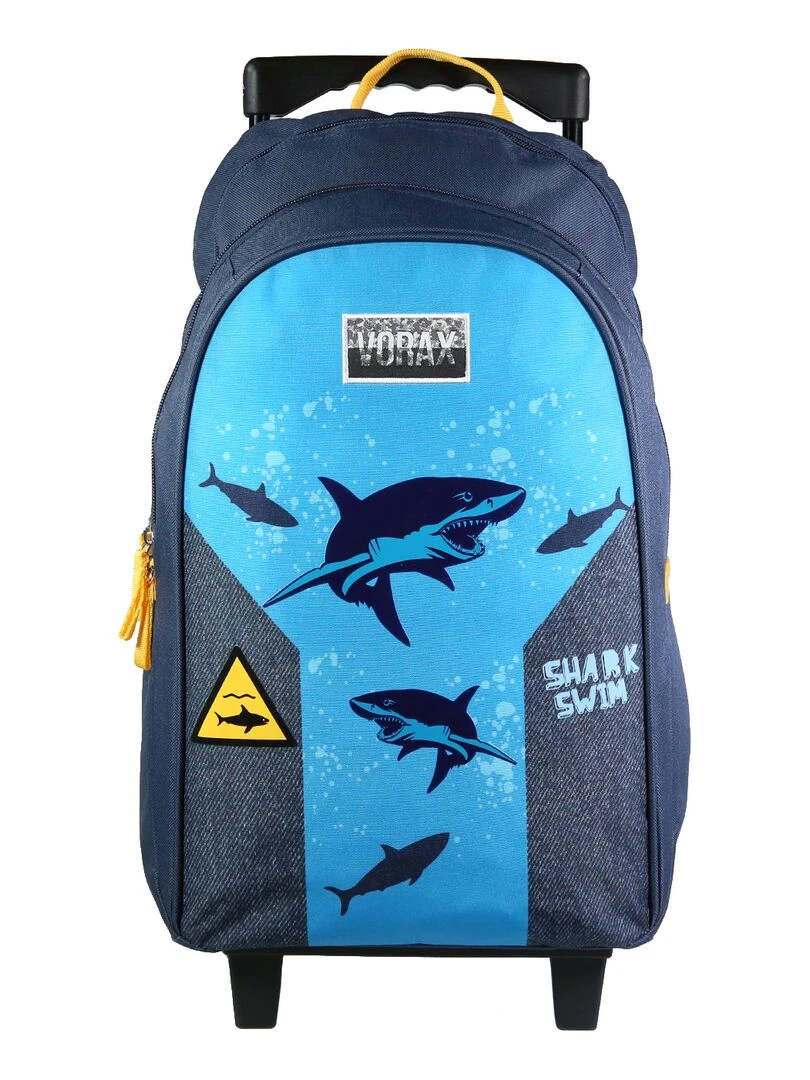 BAGTROTTER Sac à dos à roulettes Vorax Bleu Requins Bleu