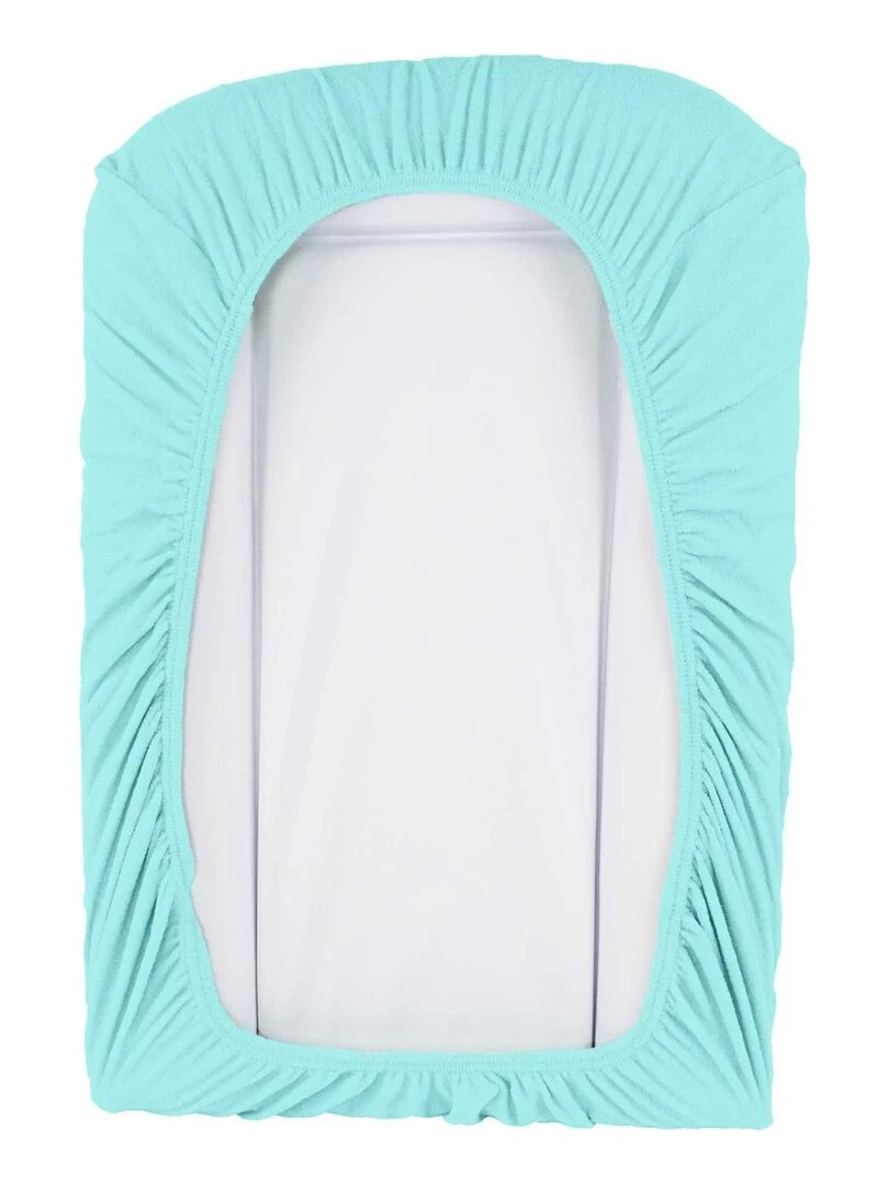 Housse de matelas à langer unie Bleu azur