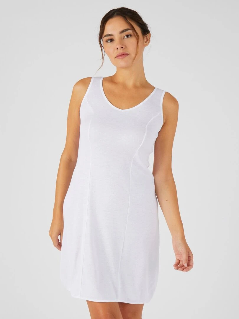 Fond de robe fine côte 2 longueurs Thermolactyl Damart Blanc