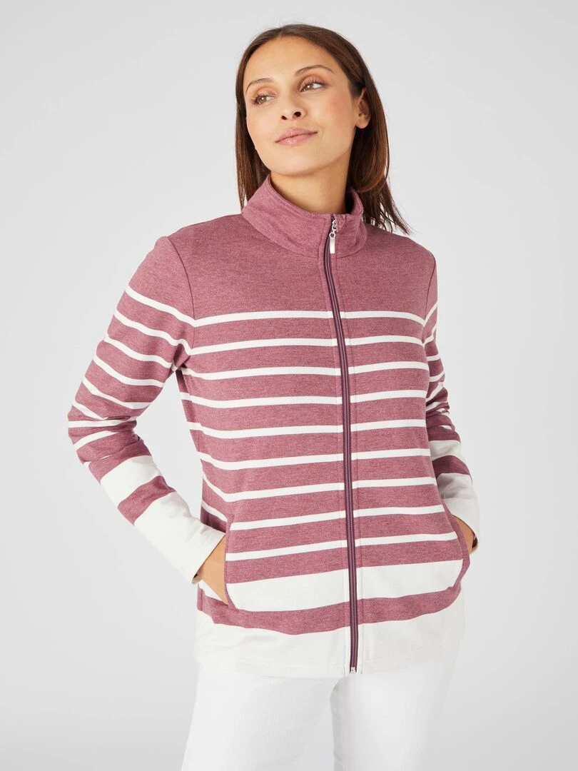 Gilet zippé intérieur bouclette   Happy D. by Damart   Bordeaux