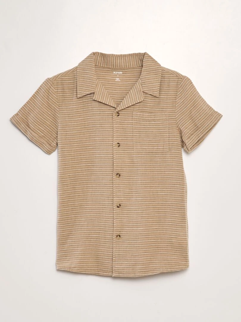 Chemise manches courtes Beige