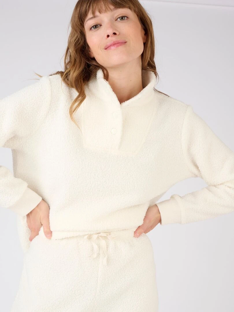 Pyjama maille moutonnée Thermolactyl   Damart   Blanc Ecru Blanc
