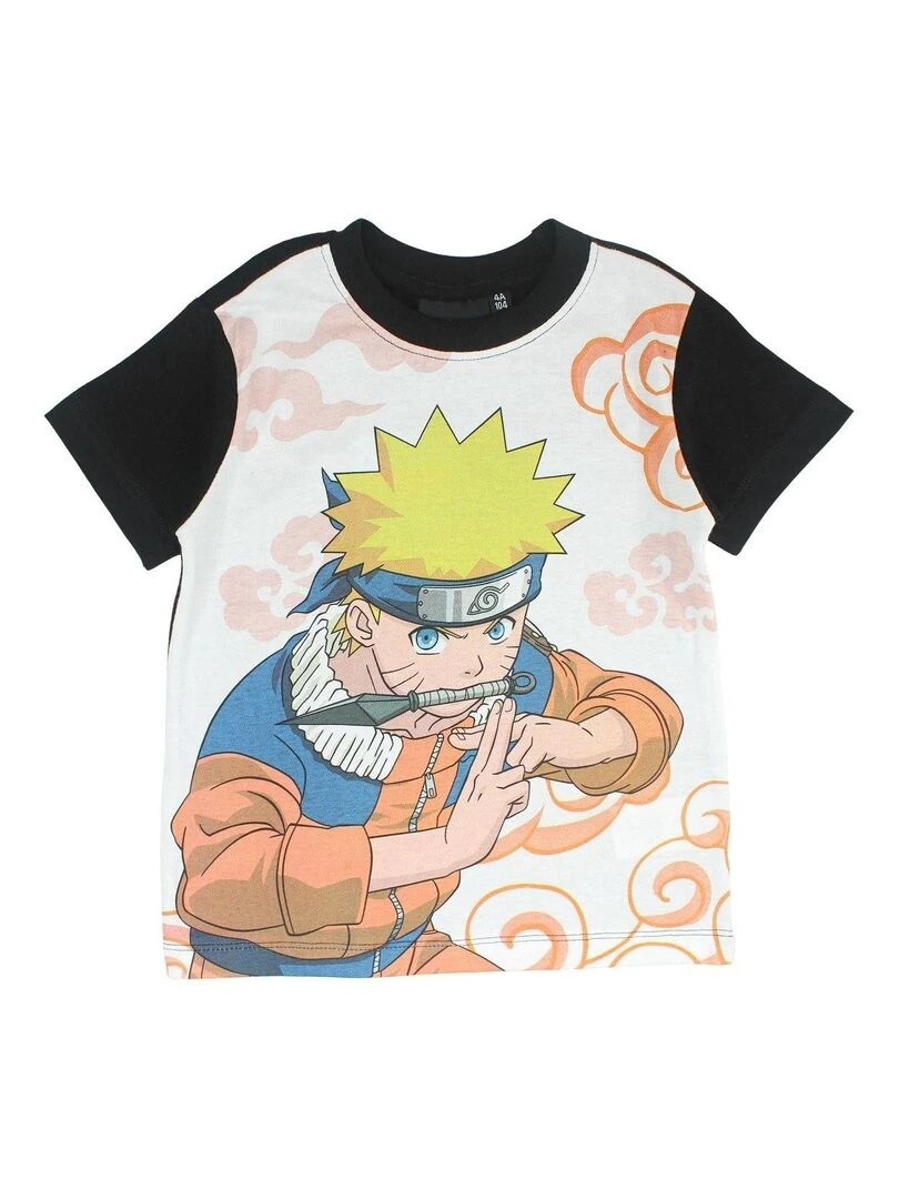 Naruto Ensemble T shirt short garçon Imprimé Naruto Noir
