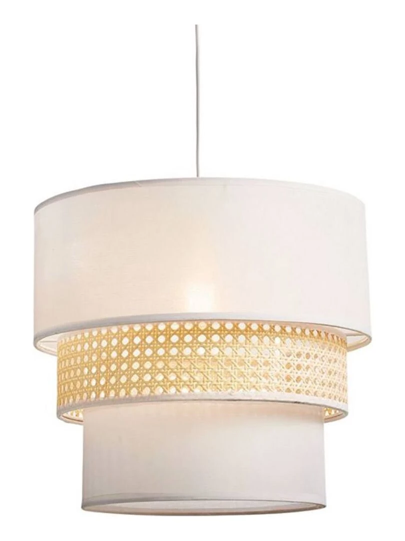 Suspension ronde gigogne cannage blanc D35 Blanc