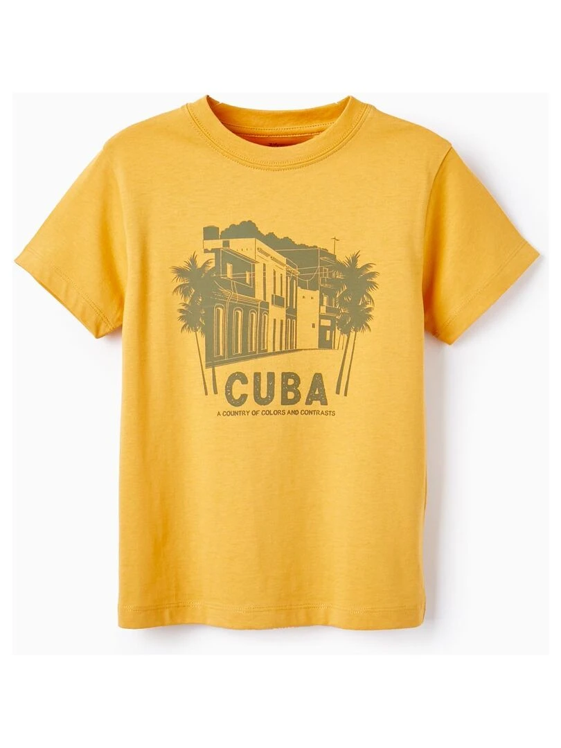 T Shirt De Coton Pour Garçon 'Cuba' manches courtes Jaune