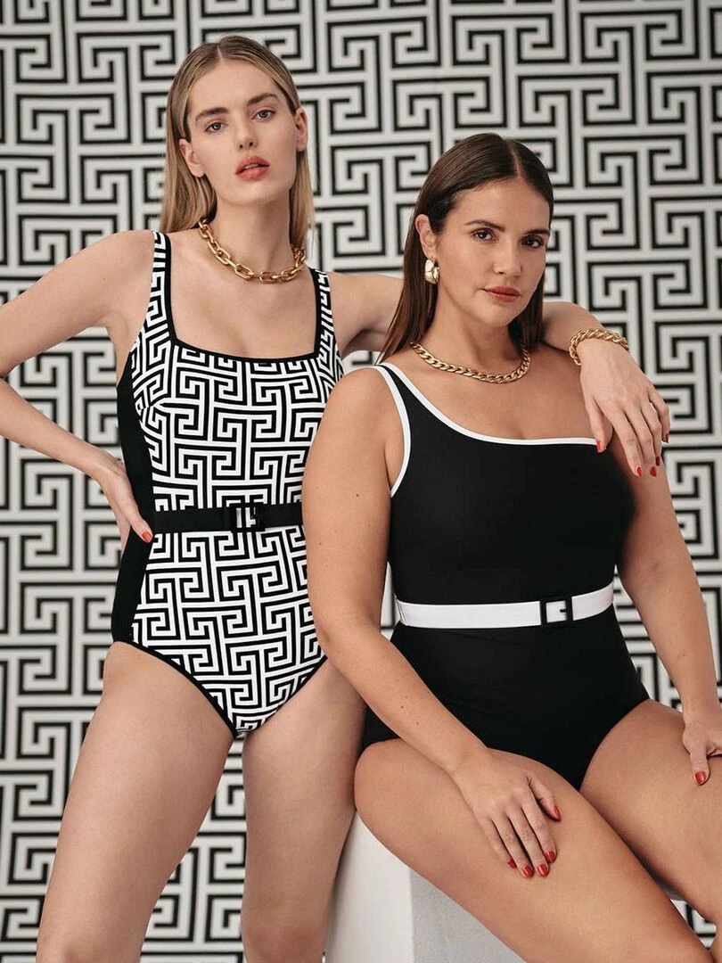 Maillot de bain 1 pièce sans armatures Dalida   Noir