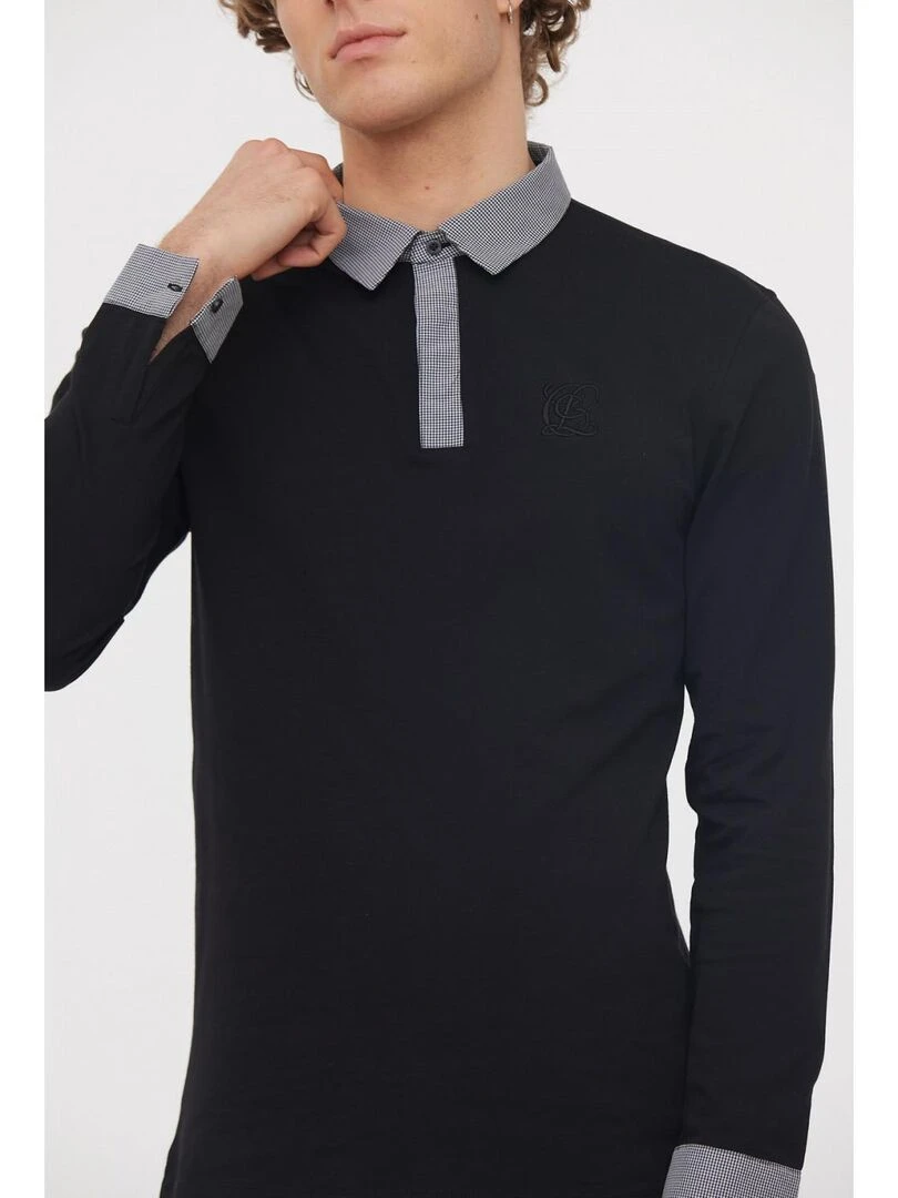 Lee Cooper   Polo manches longues coton regular BORNEAZ   Noir