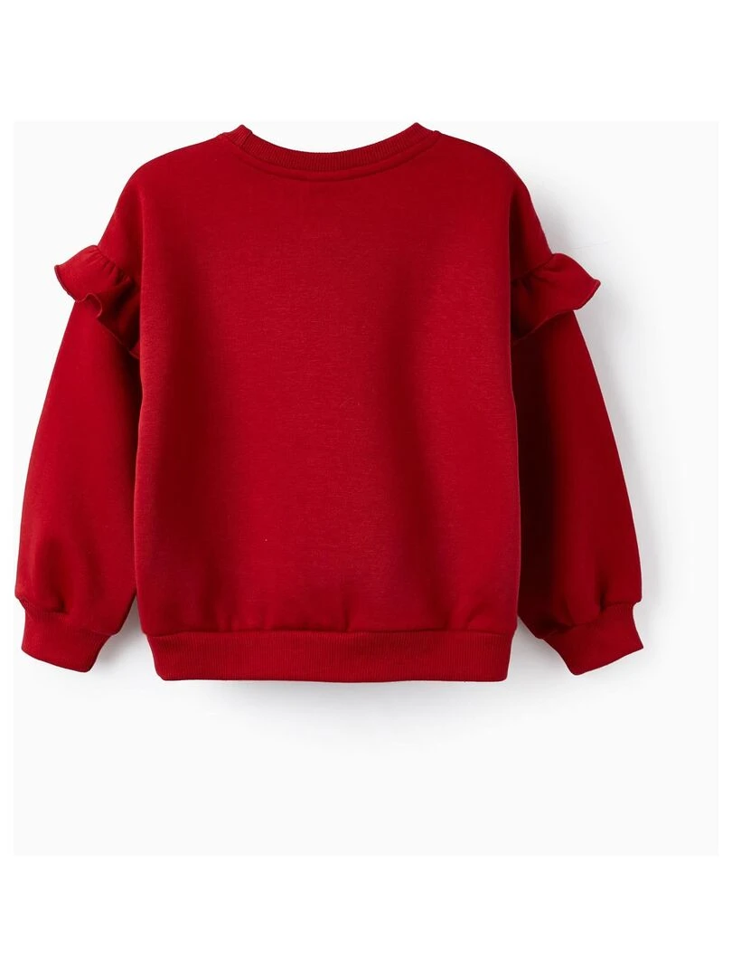 Pull de Noël avec Paillettes et Volants pour Fille 'Rena Rudolfo' NOËL Rouge