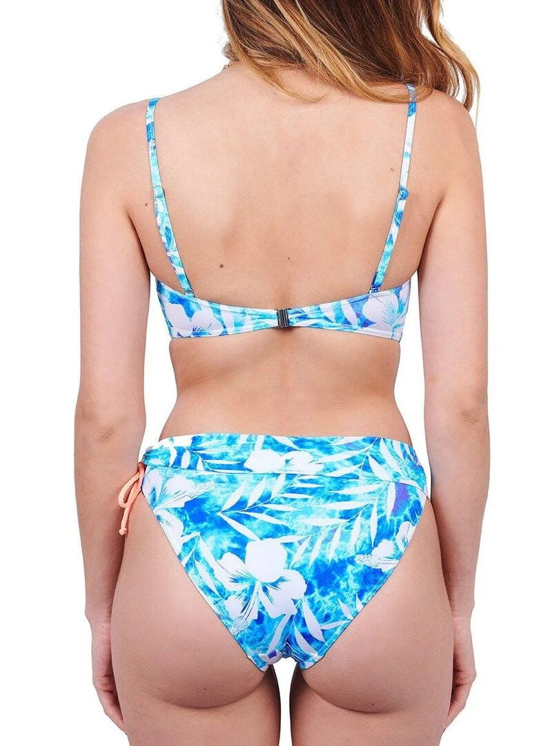 Haut de maillot bandeau à armatures Santorin   Bleu