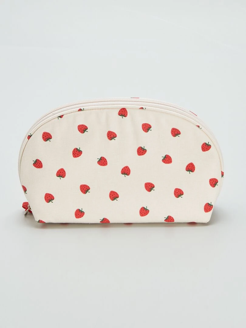 Trousse en coton imprimée fruits Rouge