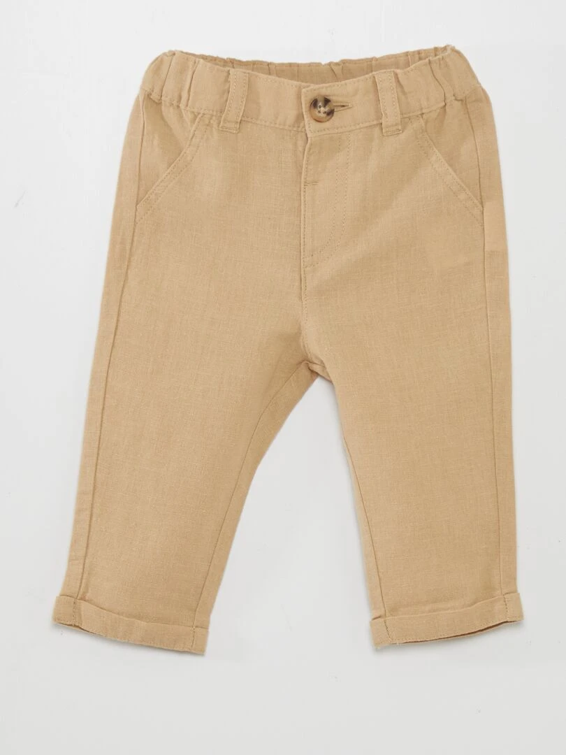 Ensemble chemise + pantalon + gilet + nœud papillon    3 pièces   Beige