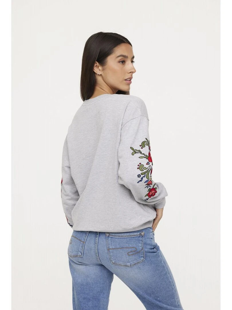 Lee Cooper   Sweatshirt manches longues coton regular ELIDA   Gris chiné