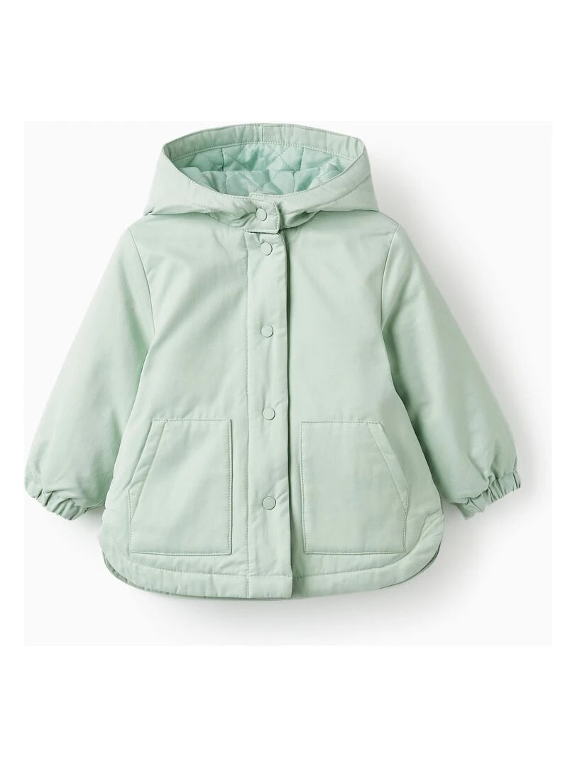 Parka en sergé avec capuche pour bébé fille THE WAVE TRIBE Vert clair