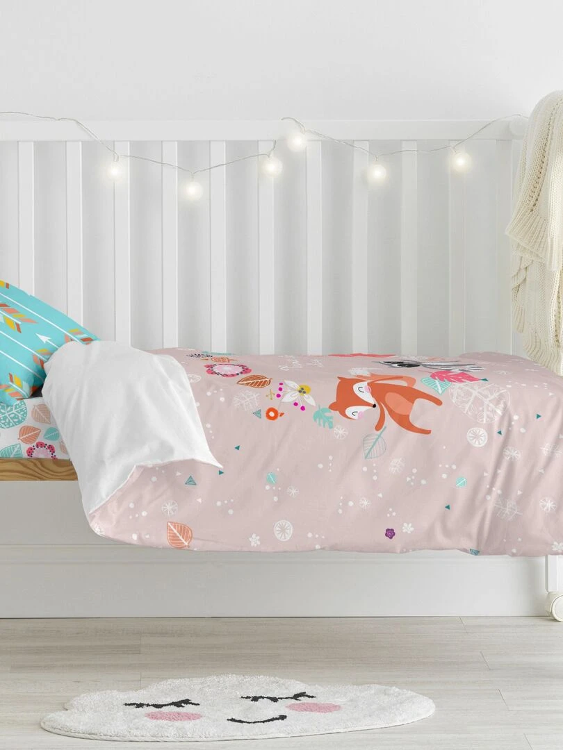 Parure housse de couette 2 pièces Fantasy "Happyfriday"   Blanc