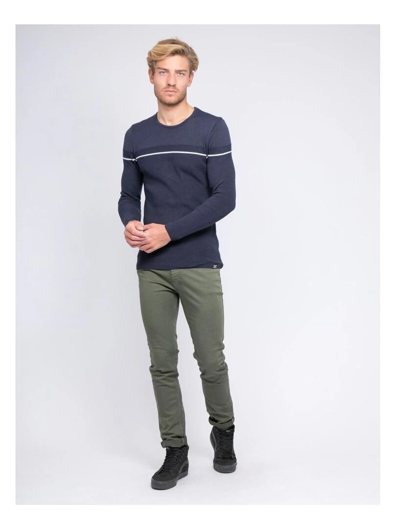 Pull fin col rond LARSONY   Gris foncé