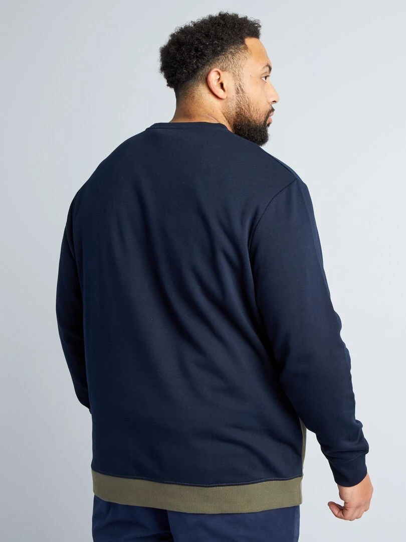 Sweat en molleton col rond   Kaki