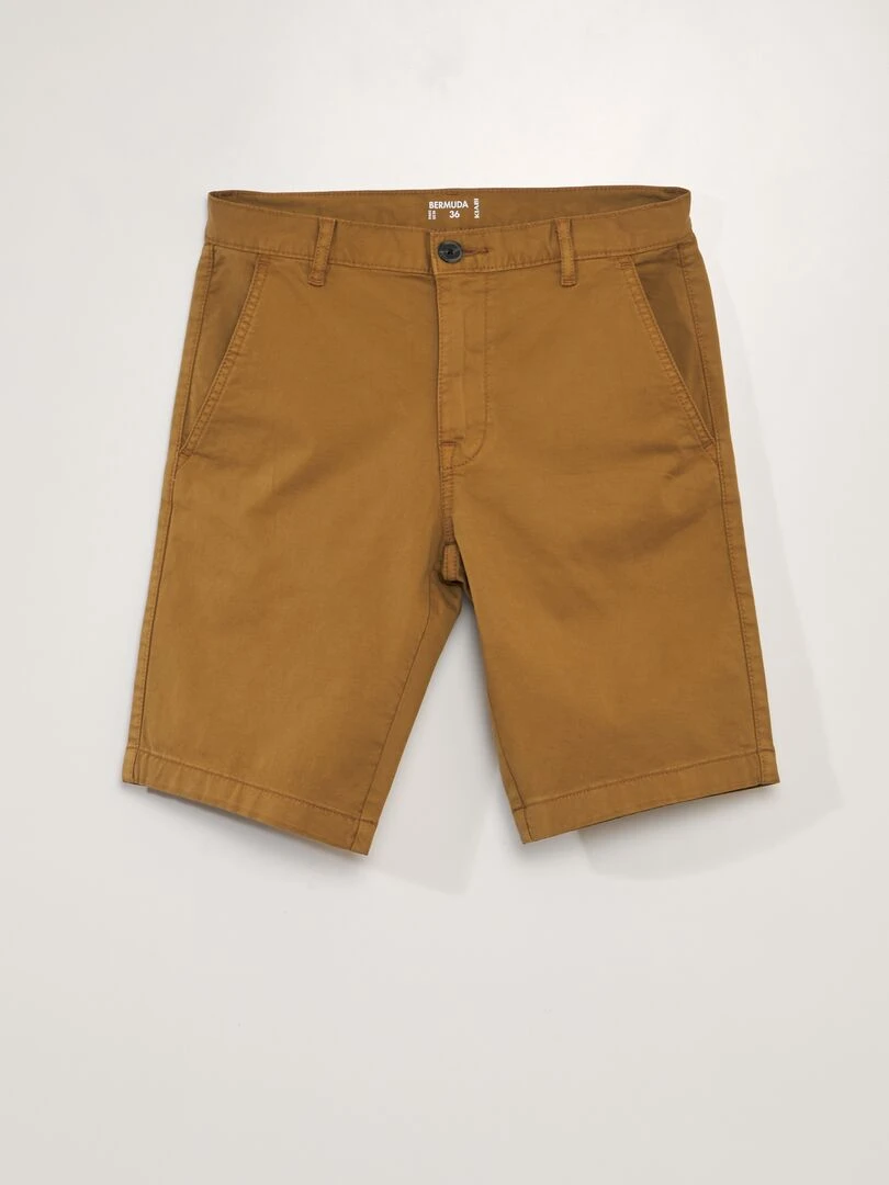 Bermuda chino uni Marron