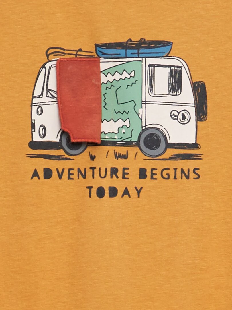 T shirt à imprimé animé   Moutarde