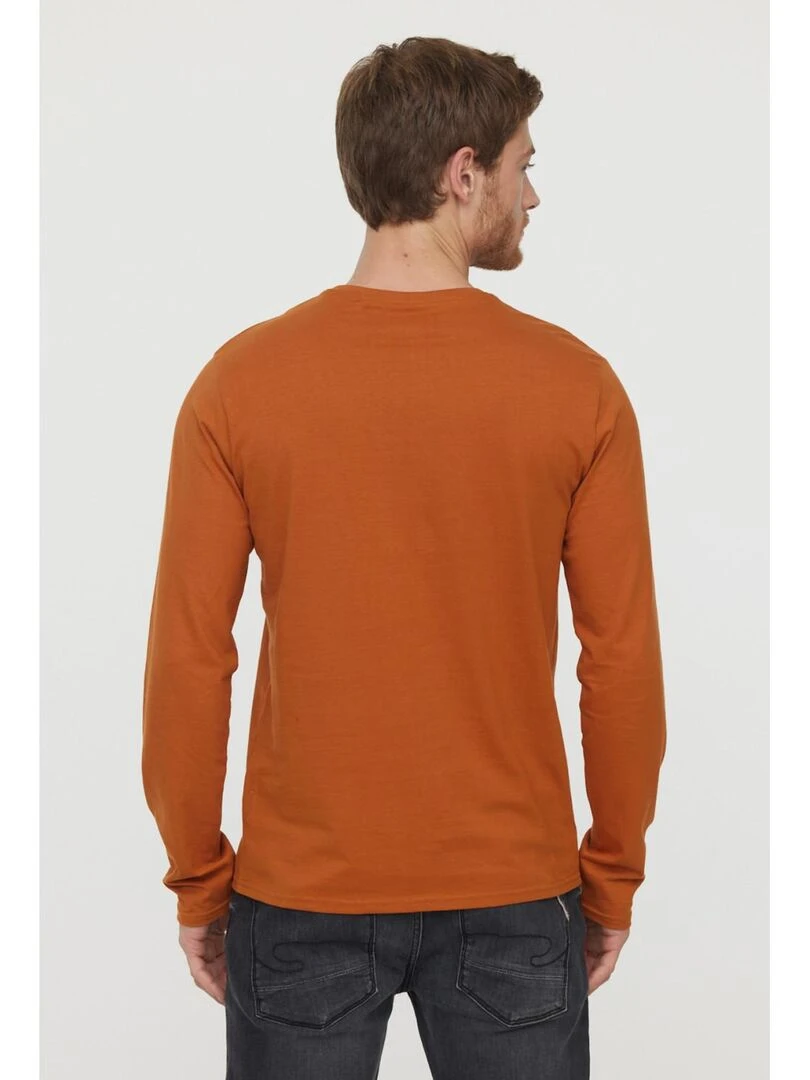 Lee Cooper T Shirt manches longues coton regular AREO Marron