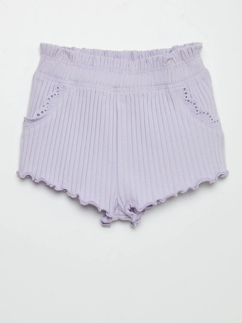 Ensemble débardeur + short côtelé   2 pièces   Violet